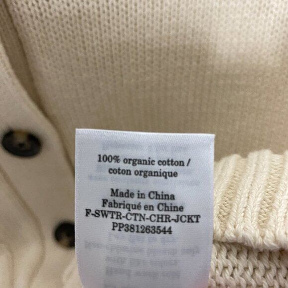 Everlane The Cotton Chore Sweater Jacket Cardigan Womens XXS Ivory Boxy - Picture 6 of 8